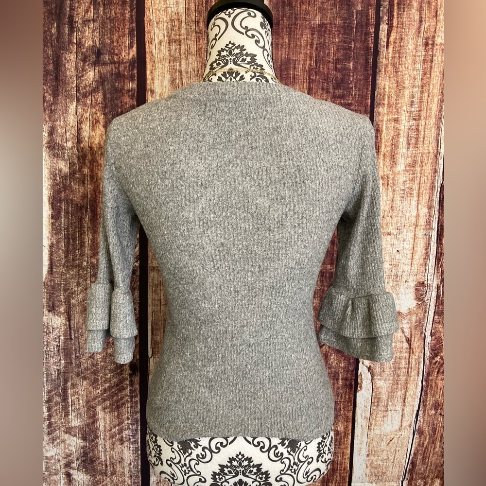 Eye Candy | Women’s Ribbed Bell Sleeve Blouse - Picture 4 of 7